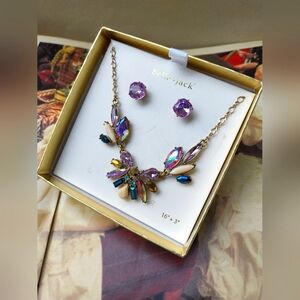 Purple and Gold Necklace Earring Set